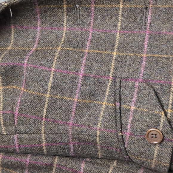 J Crew Blazer Brown Wool Windowpane Plaid J. Crew Jacket Womens Medium - Picture 3 of 8